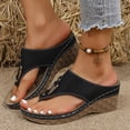 thumbnail image 2 of Dakaela Orthopedic Sandals for Women 2026 with Arch Support Wedge Platform Flip Flops Non Slip Wide Width Casual Dressy Summer Beach Shoes Black Size 8, 2 of 6
