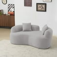 thumbnail image 3 of Jopath Curved Loveseat Full Compression Sponge Sofa, Teddy Velvet Fabric, No-Assembly Compact Sofa For Small Spaces & Apartments, 350 Lbs Capacity 66.9"L, 3 of 12