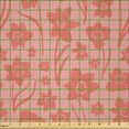 thumbnail image 2 of Ambesonne Floral Fabric by the Yard Microfiber, Romantic Simplistic Flowers, 3 Yards, Blush and Coral, 2 of 2
