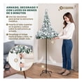 thumbnail image 2 of Árbol de Navidad Nevado Tipo Lápiz Plegable 1.80 metros Esquimal + 150 Luces Led + Estrella + 35 Esferas Plateadas, 2 of 5