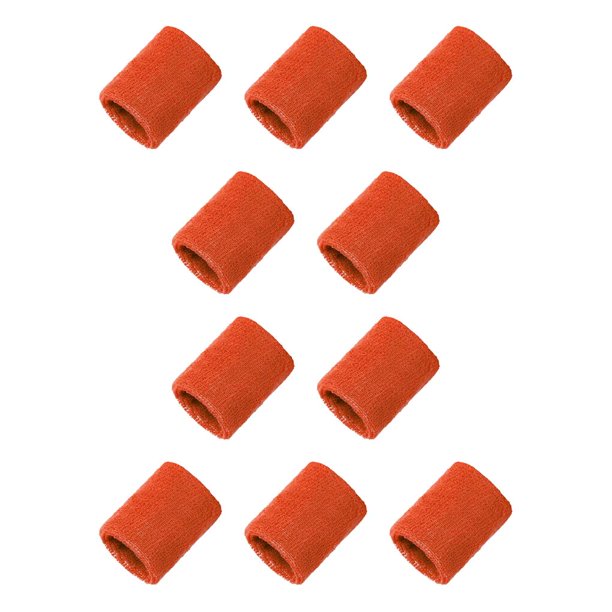 Sonducket Muñequera deportiva que absorbe el sudor muñequera elástica unisex para niños adultos, naranja rojo rojo naranja 10piezas Sonducket CBP023064