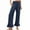 Dark Blue, variant on Horkkom Wide Leg Pants Woman Ruffle Hem High Waisted Pants Summer Casual Boho Loose Flowy Pants with Pockets