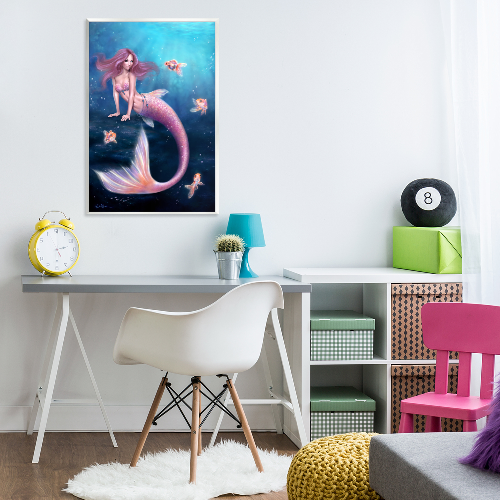 Aurelia Mermaid & Fish Wall Plaque Art, design by Rachel Anderson