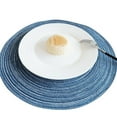 thumbnail image 2 of Round Placemats Set of 4, Cotton Woven Placemat Heat-Resistant Non-Slip Washable Table Mats for Dining Table 14 Inch, Blue, 2 of 8