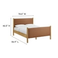 thumbnail image 3 of Platform Bed Frame, King, Oak Tan, Faux Leather, Hotel Bedroom, Modern Contemporary, HB38201, 3 of 9