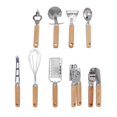 thumbnail image 2 of 9pcs Kitchen Utensils Wooden Handle Stainless Steel Easy Cleaning Wear Resistant Colorful Package Cooking Utensils Set, 2 of 5