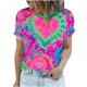 thumbnail image 2 of Fiudx Ofertas Relámpago Blusas Informales de Manga Corta con Cuello Redondo y Estampado a La Moda para Mujer, 2 of 5