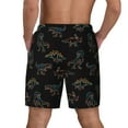 thumbnail image 3 of Kdxio Neon Dinosaur Print Men's Swim Trunks with Compression Liner 7 Inch Inseam Quick Dry Swim Shorts, 3 of 7
