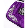 thumbnail image 7 of TiaoBug Men's Letters Pattern Embroidery High Waist Shorts Drawstring Shorts Fighter Boxing Shorts Purple M, 7 of 7
