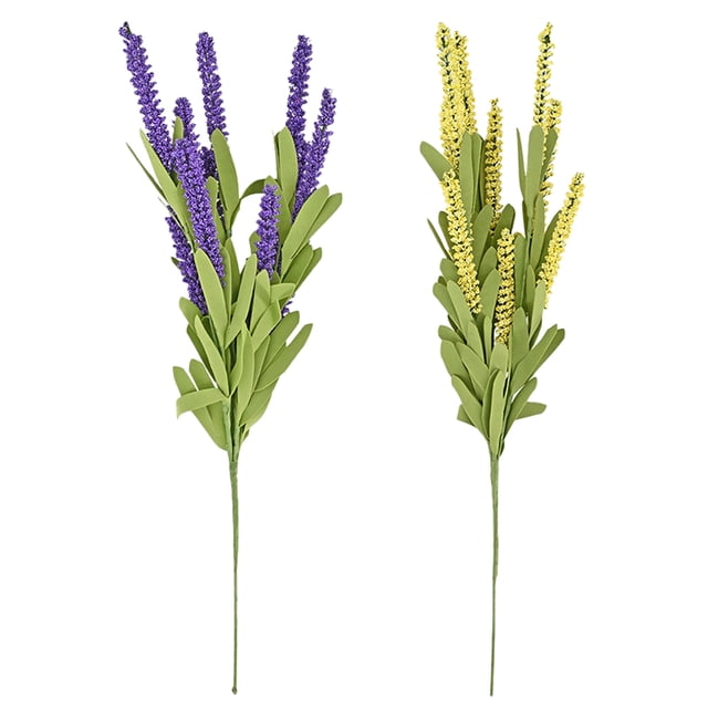 KAKOWELY 2 piezas de flores artificiales de lavanda, tallos de lavanda artificiales, plantas falsas.