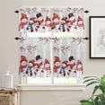 thumbnail image 2 of Christmas Winter Kitchen Curtains and Valances Set, Snowman Snowflake Gray Rod Pocket Window Valance 18 Inch Window Curtain Panels for Living Room Bedroom Laundry, 27.5x24in, 3 Pieces, 2 of 7