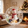 thumbnail image 6 of Glowing Christmas Story Ornament, Light-Up Mini Holiday Scene in Clear Acrylic Ball, Snowman Design for Christmas Tree Hanging Holiday Decor, 3.15 Inch, 6 of 6