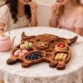 thumbnail image 5 of Highland Cute Cow Wooden Charcuterie Board,Shaped Charcuterie Board, Appetizer Board, for Snack Fruit Meat Cheese Home Party Banquet Family Gathering Dining Table Holiday Kitchen, 5 of 6