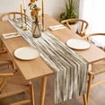 thumbnail image 3 of Brown Beige Vintage Table Runner - 36 Inch Long, Kitchen Dining Table Runner Dresser Scarves, Retro Abstract Art Farmhouse Decor for Coffee Tables Wedding Party Banquet, 3 of 8
