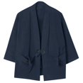 thumbnail image 2 of Casual Jackets for Men 2025 Japanese Lightweight Loose Linen Cardigan Jacket with Pockets Outerwear Coat, 2 of 7