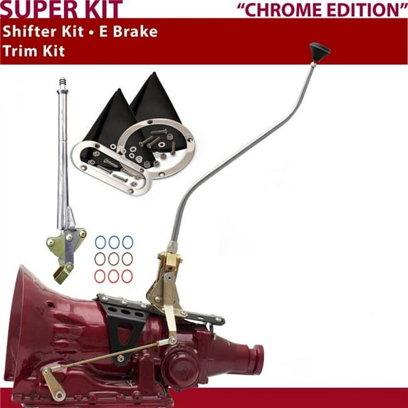 American Shifter C4 Shifter Kit Chrome 23 in. Swan E Brake Trim Kit for DDCB0