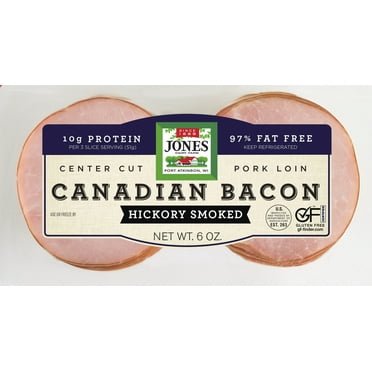 Jones Dairy Farm Hickory Smoked Canadian Pork Loin Bacon, 6 oz