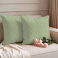 thumbnail image 2 of Vintage Sage Green Outdoor Waterproof Pillow Covers, Farmhouse Retro Beige Solid Color Decorative Square Throw Pillowcase Sofa Cushion Sham for Patio/Couch/Chair, 18"x18" 2 Pack, 2 of 8