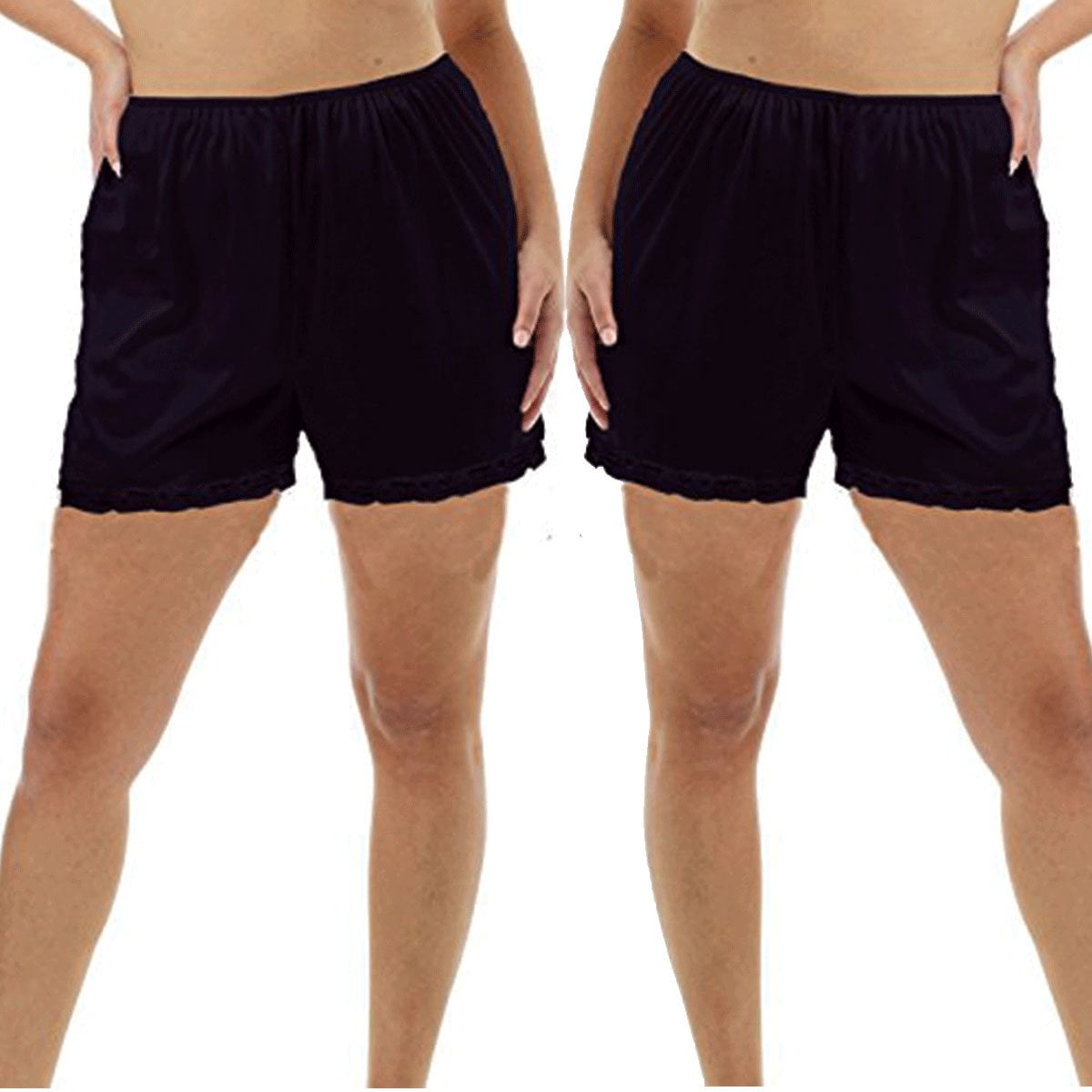 Under Moments - Women's Pettipants Cotton Culotte Bloomers Split Skirt 3inch Inseam (Pack of 2