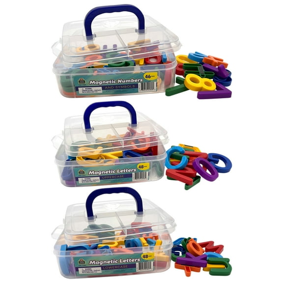 Teacher Created Resources Magnetic Letters & Numbers 3-Pack, Uppercase, Lowercase, Numbers & Symbols