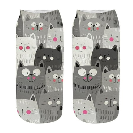 

Toyfunny Casual Work Business Socks 3D Cute Cat Printing Medium Sports Socks
