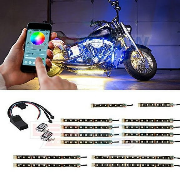 LEDGlow 14pc Advanced Million Color SMD LED Motorcycle Light Kit with Smartphone Control