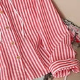thumbnail image 5 of Lenpel Womens Button down Shirts Striped Casual Long Sleeve Hooded Tops with Pockets Fashion Fall Outfits, 5 of 6