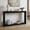 Black, variant on Long Fluted Console Table, Narrow Sofa Table Behind Couch with Arc Corner Design for Entryway, Industrial Farmhouse Hallway Table for Living Room, Foyer