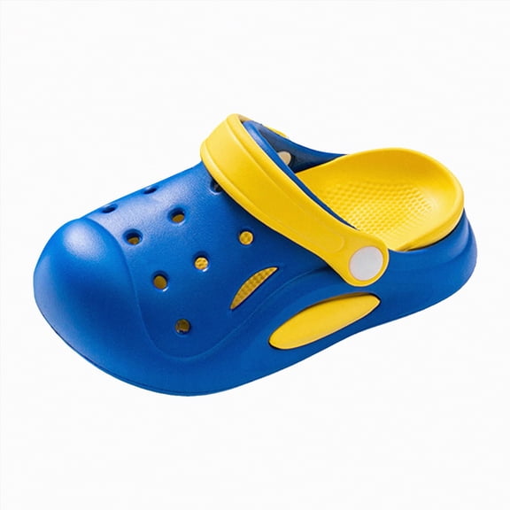 HCNTES Kids Boys Girls Waterproof Slides Soft Non-Slip Slippers for Children's Soring Summer Beach Pool Bathroom Casual Homewear(L01-Blue,11)