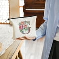 thumbnail image 6 of Shangniulu 2 Pcs Initial Canvas Tote Bags Floral Letter Travel Cosmetic Bags Personalized Beach Bags Monogrammed Bags Portable Makeup Zipper Pouch for Woman Girl Lady Birthday Wedding(Letter G), 6 of 7