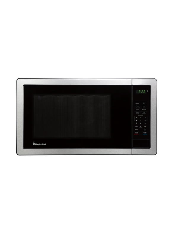 Magic Chef MC110MST Countertop Microwave Oven, 1,000 Watts, Stainless Steel