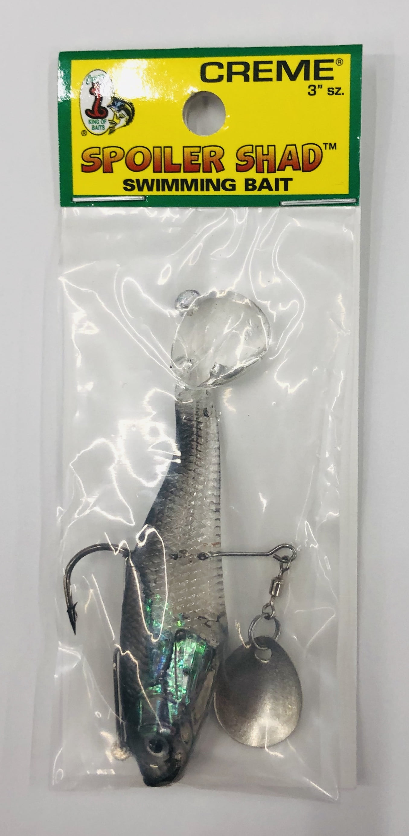 Creme 3" Spoiler Spin Shad Swim Bait Lure, Black