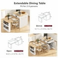 thumbnail image 6 of Xspracer 82.6" Fluted Kitchen Island with Extendable Dining Table for 4-6, Island Table for Kitchen with Power Outlet, Kitchen Table with Double-Side Storage, 2 Drawers 2 Side Open Shelves, White, 6 of 26