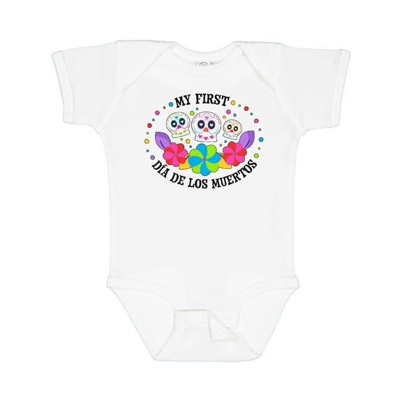 Inktastic My 1st Dia De Los Muertos with Sugar Skulls and Flowers Boys or Girls Baby Bodysuit