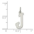 thumbnail image 2 of 925 Sterling Silver Solid Polished Medium Script Intial J Charm 18x8mm Wide Pendant Necklace for Women, 2 of 2