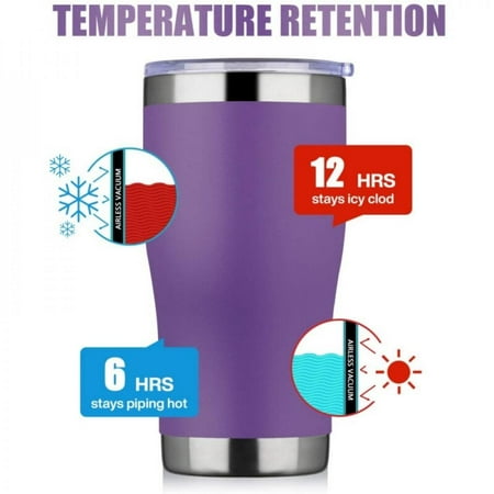 

[Big Save!]20 oz Stainless Steel Tumbler with Lid Double Wall Vacuum Insulated Travel Cup Great for Cold or Hot Drinks Insulation Cup with 2 Straws+1 Brush
