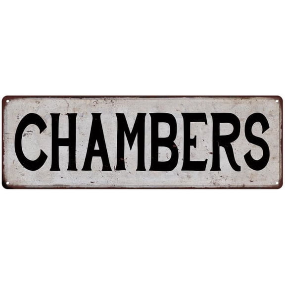 CHAMBERS Vintage Look Gift Rustic Chic Metal Sign 6x18 206180036862