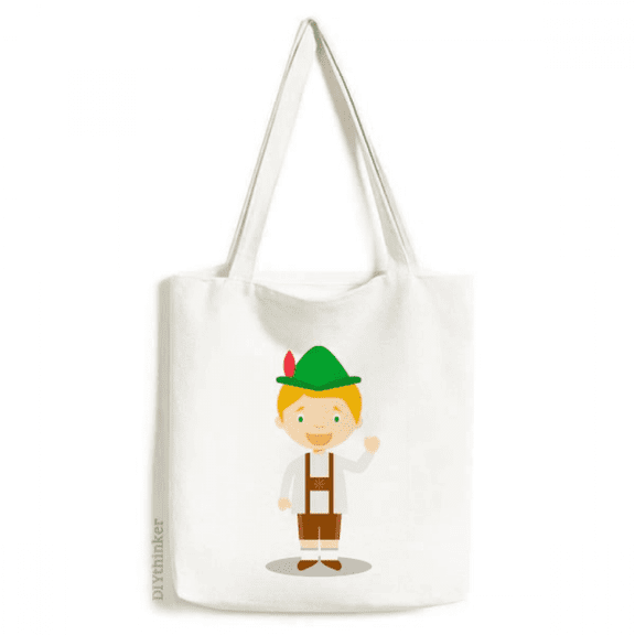 Green Brown Germany Cartoon Tote Canvas Bag Shopping Satchel Casual Handbag