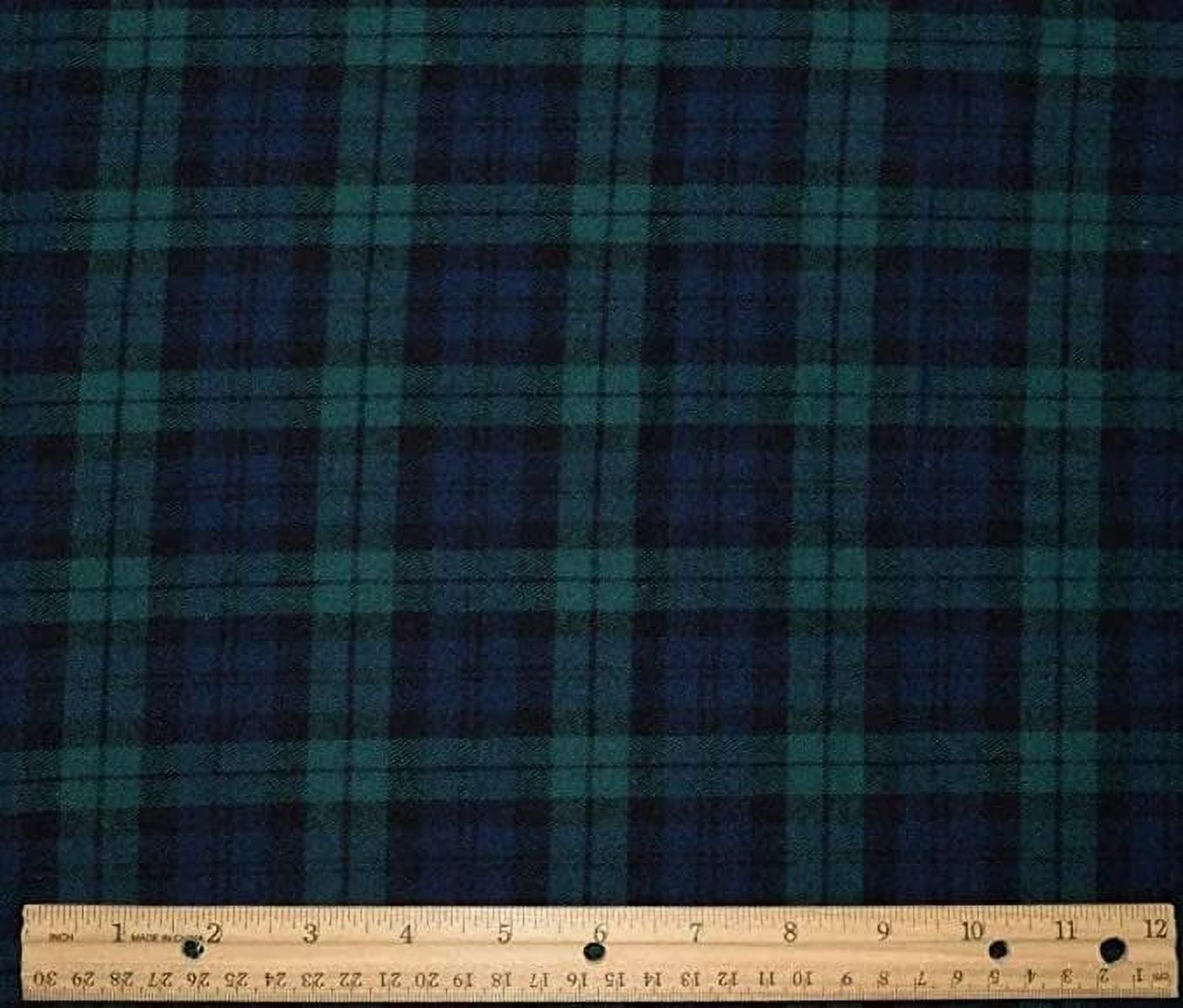 FabricLA Flannel Fabric by The Yard | 60" inches Wide Flannel Fabric | 100% Cotton Flannel Fabric for Baby Blanket, PJ, Shirt, Cloth Flannel Craft Fabric - Blue & Green Fabric 1 Yard Pre Cut