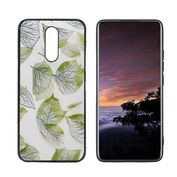 Compatible with LG X4 Phone Case, Leaves-5 Case Men Women, Flexible Silicone Shockproof Case for LG X4