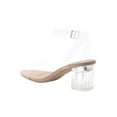 thumbnail image 4 of Cape Robbin | Wisdom Low Heel Clear Transparent PVC Strappy Sandal- Nude, 4 of 5