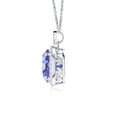 thumbnail image 2 of ANGARA Natural 3.5 ct Tanzanite Halo Pendant with Diamond Heart Motif in 14K White Gold for Women (Size-10mm) | December Birthstone, Anniversary, Jewelry Gift for Women | Natural Tanzanite Necklace, 2 of 8