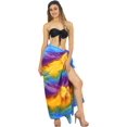 thumbnail image 2 of HAPPY BAY Women's Beachwear Summer Beach Bikini Wraps Sarong Wrap Skirt Swimsuit Swimwear Coverups Bathing Suit Swim Cover ups for Womens One Size Tie Dye, Blue, 2 of 5