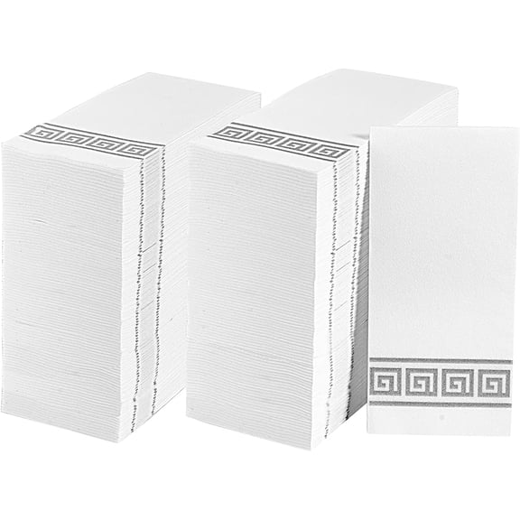 210 Pack Paper Hand Towels for Bathroom, Guest Towels Disposable, and Paper Napkins Disposable for the Bathroom, Kitchen, Wedding, Party, and Dinner(Silver)