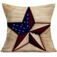 thumbnail image 3 of Set of 4 Vintage American Flag Throw Pillow Covers 4th of July Independence Day USA Patriotic Pillow Case 18x18 Inch Cotton Linen Farmhouse Decorative Square Cushion Cover for Sofa Bed, 3 of 5