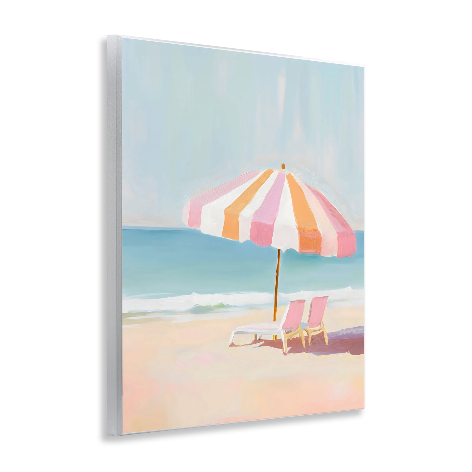 Stupell Industries Striped Umbrella & Chairs Wall Plaque Art, design by The Prints Vibe