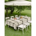 thumbnail image 4 of Outdoor Tablecloth with Umbrella Hole for Patio/Picnic/Party/Camping, Linen Buffalo Check Waterproof Table Cloth Rectangle Table Cover Washable, Retro Black Lines Grid Pattern (52"x 70"), 4 of 8