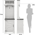 thumbnail image 3 of Vabches Farmhouse Hall Tree with Shoe Storage & Coat Rack for Entryway,White, 3 of 8