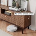 Living Skog Alba Beige TV Stand Console with Drawer Fits TV's up to 65