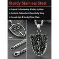 thumbnail image 6 of FaithHeart Saint Michael Archangel Necklace for Men Stainless Steel Silver Religious Protection Shield Amulet Medal Pendant Jewelry Gift for Friends Grandson Birthday, 6 of 9
